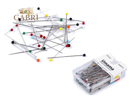 Špendlíky se skleněnou hlavičkou délka 38 mm