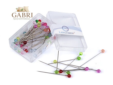 Ozdobné špendlíky s transparentní hlavičkou délka 40 mm