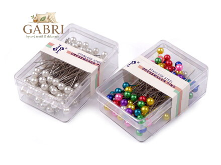 Ozdobné špendlíky s perleťovou hlavičkou délka 40 mm nerezová ocel