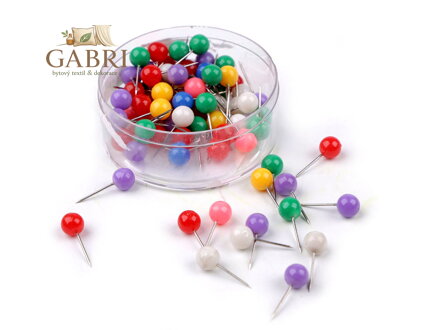 Špendlíky s plastovou hlavičkou délka 17 mm nerezová ocel