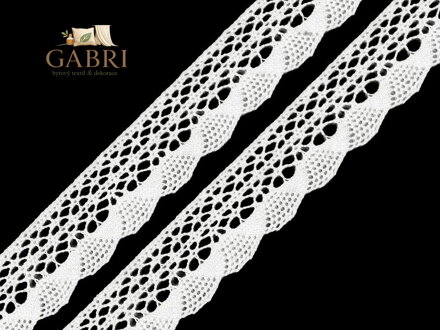 Bavlněná krajka šíře 32 mm paličkovaná