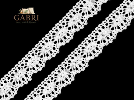 Bavlněná krajka šíře 22 mm paličkovaná