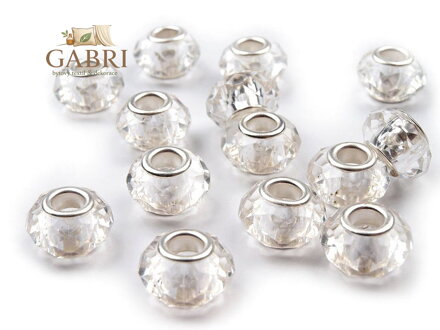 Plastové broušené korálky s velkým průvlekem / plavkové 14,5x9 mm