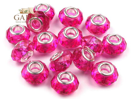 Plastové broušené korálky s velkým průvlekem / plavkové 14,5x9 mm