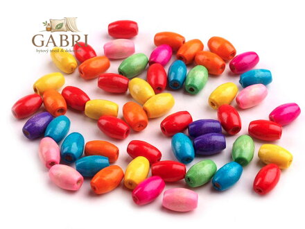 Dřevěné korálky oliva 7x10 mm