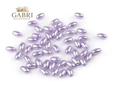 Plastové voskové korálky / perly Glance oliva 6x10 mm