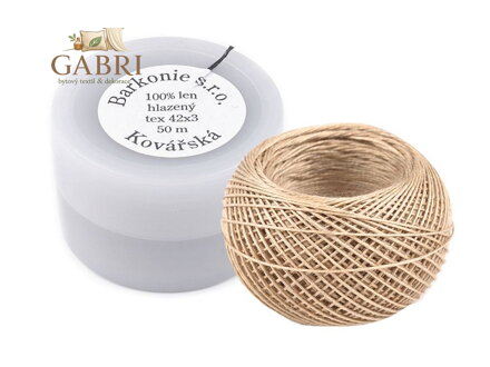 Nitě lněné 50 m plastové pouzdro
