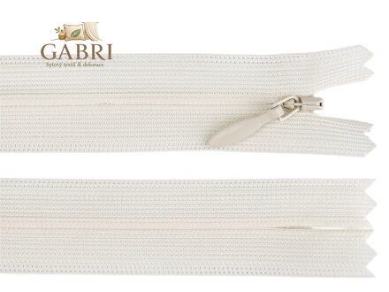 Spirálový zip skrytý YKK No 5 délka 60 cm dederon