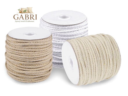 Oděvní šňůra / bavlněná příze / knot Ø5 mm splétaná