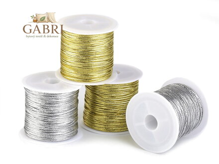 Plochá šňůrka s lurexem šíře 1,1 mm vánoční