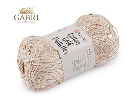 Pletací příze Cotton Gold Paillettes s flitry 50 g