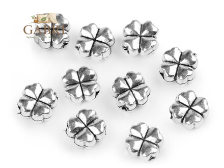 Kovová ozdoba čtyřlístek 8x8 mm