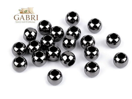 Plastové korálky Metalic s velkým průvlekem / plavkové 8x10 mm