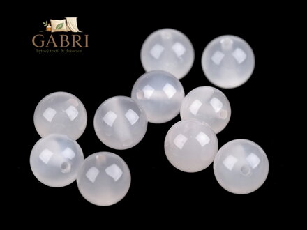 Minerální korálky Achát bílý Ø8 mm