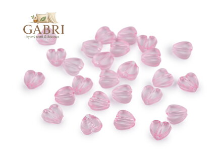 Plastové korálky s AB efektem srdce Ø8 mm