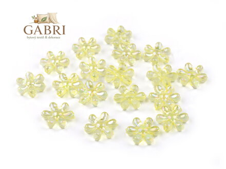 Plastové korálky s AB efektem květ Ø17 mm