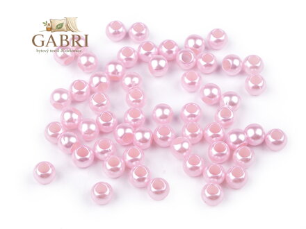 Plastové perly s velkým průvlekem / plavkové Ø8 mm