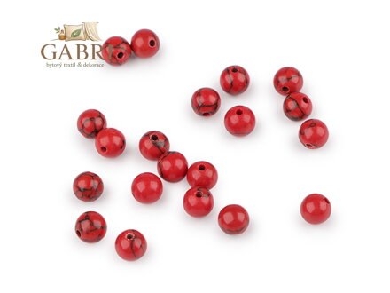 Tyrkys červený syntetický, minerální korálky Ø6 mm