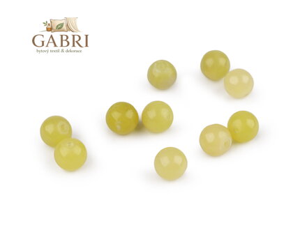 Jadeit citronový syntetický, minerální korálky Ø8 mm