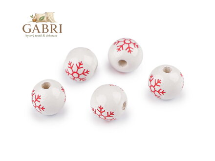 Dřevěné korálky vločka Ø16 mm