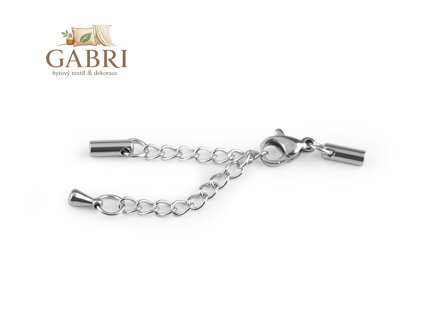 Karabinka s prodlužovacím řetízkem a koncovkami z nerezové oceli