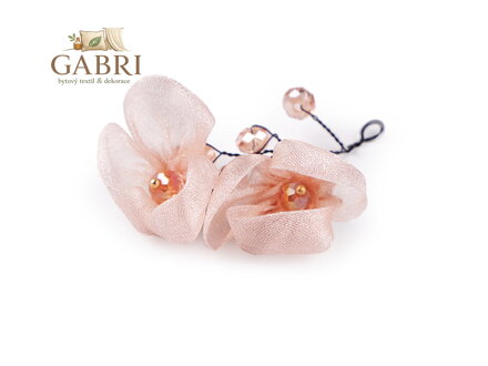 Květ na drátku s broušenými korálky hand made