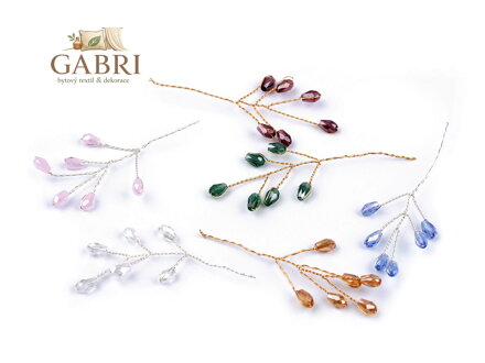 Větvička drátěná s broušenými korálky hand made