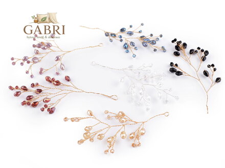 Větvička drátěná s broušenými korálky hand made