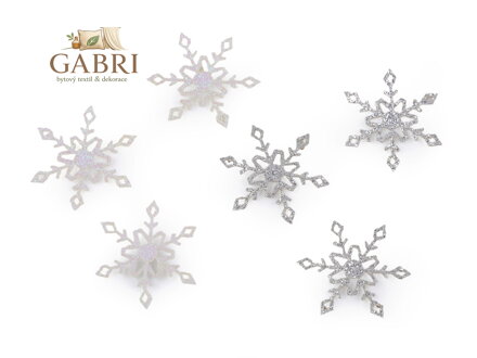 Vánoční filcová vločka s glitry Ø30 mm