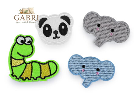 Nažehlovačka panda, slon, housenka