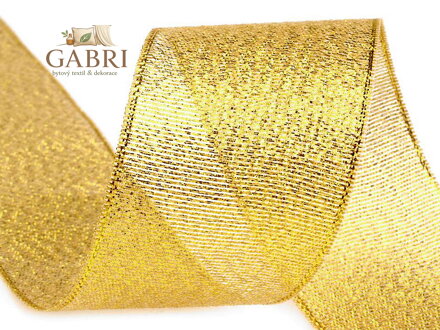Brokátová stuha šíře 38 mm s lurexem