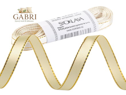 Atlasová stuha s lurexem svazky po 5 m šíře 6 mm vánoční
