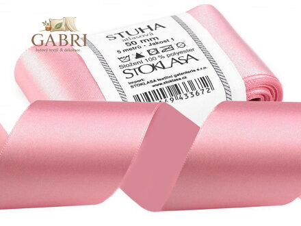 Atlasová stuha oboulící svazky po 5 m šíře 50 mm