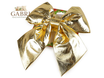 Vánoční mašle metalická 21x24 cm