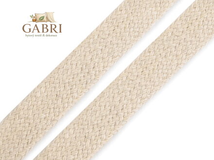 Bavlněná šňůra plochá / dutinka šíře 12-15 mm