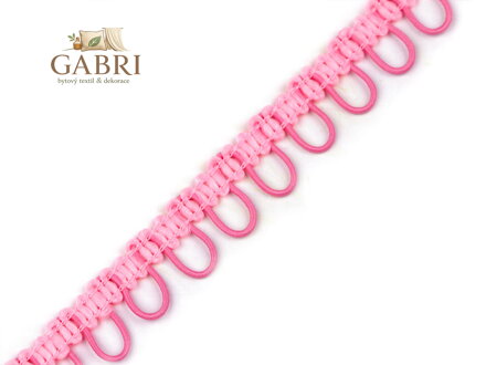 Prýmek s pružným očkem na knoflíky šíře 15 mm