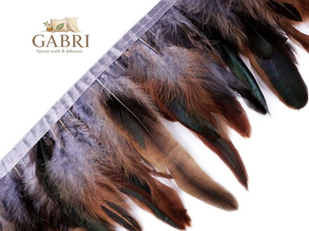 Prýmek - kohoutí peří šíře 15 - 19 cm