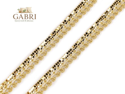 Leonský prýmek s flitry šíře 16 mm