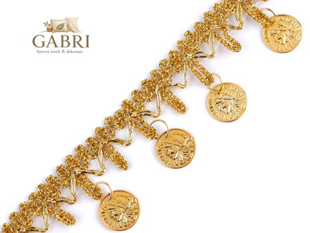 Shakira leonský prýmek s penízky šíře 38 mm