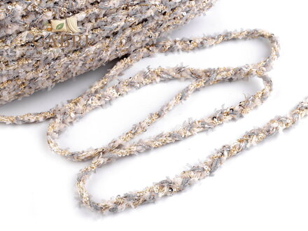 Prýmek splétaný s drobnými flitry šíře 10 mm