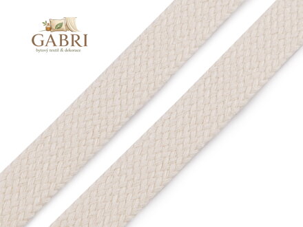 Bavlněná šňůra plochá / dutinka šíře 18 mm