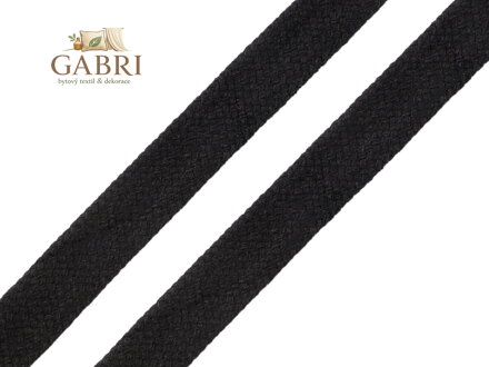 Bavlněná šňůra plochá / dutinka šíře 13 mm