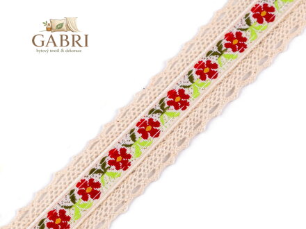 Bavlněná krajka / vsadka šíře 30 mm