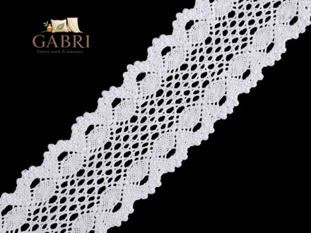 Bavlněná krajka / vsadka paličkovaná šíře 50 mm