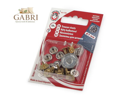 Kalhotový / riflový ozdobný nýt kloboučkový Ø9 mm