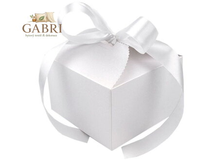 Papírová dárková krabička svatební se stuhou