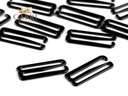 Háček, kroužek a posunovač na prádlo šíře 25 mm kovový