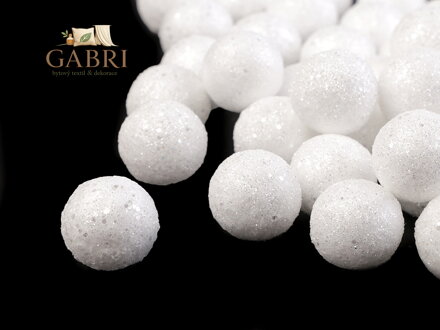 Dekorační polystyrenové kuličky s glitry Ø2 cm