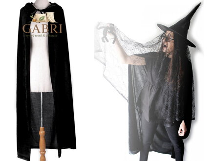 Karnevalový sametový plášť s kapucí