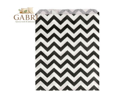 Papírový sáček chevron, puntík 13x17 cm